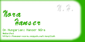 nora hanser business card